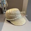 Designer Straw Hat Women Beach Beret Elegant Pearl Decorated Hat For Ladies Handgemaakte stro geweven hoed Holiday Vacation Sunshade Hat