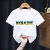 T-shirts 2024 Fun Oekraïense t-shirt Fun Boys and Girls T-shirt Childrens Anime Gift Presentatie Little Baby Harajuku kleding Straight Boatl2404