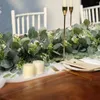 Fleurs décoratives 180 cm artificielles fausses eucalyptus feuilles de verdure vignes guirlandes pour la fête de mariage à la maison fausse table de vigne verte