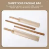 Kitchen Storage 100 Pcs Chopsticks Set Waterproof Bag Cutlery Paper Bags Tote Packaging Practical Kraft Straw Carrying Travel Utensils