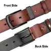 Herren Vintage Casual Belt Black Pin Knuckle Student Vielseitiger Leder Weitgürtel Luxus Herren Designergürtel für Männer 240415