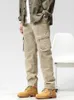 Pantalones para hombres primavera/verano múltiples pantanos de bolsillo directo pantalones de estilo militar táctico táctico hombre algodón de trabajo casual pantalones J240429