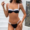 2024 Nuevo bikini sexy bikini bikini bikini con soporte de acero y almohadilla de pecho