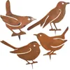 4PCS Rusty Metal Birds Decor Outdoor Decor Garden Home Yard Trawnik Ryba staw staw basenowy Sylwetki ozdoby dekoracyjne Figury 240419