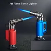 2021 New Jet Flame Windproof Cigar Lighter Butane Without Gas Blow Torch Lighter For Kitchen BBQ