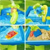 Песчаная игра на воде Fun Table Table для малышей 4 в 1 детские портативные воды для воды пляжные игрушки 24 шт.