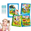 Toys crianças aprendendo educação Toy Magic Water Book com caneta bebê montessori brinquedos desenhando livros para colorir para crianças de 2 a 4 anos