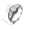 Ringos de cluster Walerv para o anel feminino RETRO CLAYM CHARM OVAL Oval Green Opal Shape Jewelry Jewelry Dinger Gift