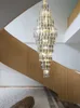 Loft duplex Light Luxury Crystal Pendant Light Post-modern Minimaliste Villa High Spiral Staircase Chandelier Pendants