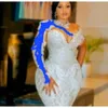 Ebi arabe sirène aso luxueuse robe de mariée cristaux en perles entraîneuses robes de mariée sexy robes zj220 es