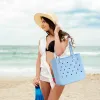 Large Capacity Beach Bag Waterproof Sandproof Solid Color Shoulder Bag Outdoor Travel Tote Bag Storage Package For Women Handbag