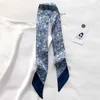 Scarves 2023 Spring Long Scarf For Women Small Flower Silk Bag Tie Ribbon Hair Band Elegant Dress Decoration Luxury Neck Wraps