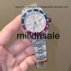 reloj rollen Relojes Shinny Watch Mens kijken 40 mm regenboog saffier automatisch mechanisch horloge roestvrijstalen riem waterdichte ontwerper man horloges montre de luxe