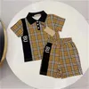 Yeni marka tasarımcısı polo giyim yaz pamuklu yüksek kaliteli çocuk giyim üst düzey moda çocuk spor seti boyutu 90cm-150cm A030