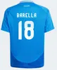 FANS Player 2024 BONUCCI soccer Jerse JORGINHO INSIGNE VERRATTI men kids FOOTBALL SHIRTS CHIESA BARELLA CHIELLINI PELLEGRINI 125 year sanniversary Italy