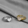 Cluster anneaux fashion belle sterling argent 925 coeur de couleur en or coeur ouvert pour femmes bijoux doigt