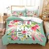 Roze roze bloemen dekbedovertrek waterverf lotus beddengoed set bloembladeren print dekbed king voor volwassenen kinderen slaapkamer decor 240424