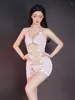 Casual Dresses Sexy Women Bandage Tights Dress Hollow Out Package Hip Micro Mini Oil Glossy Shiny Sheer See Through Club