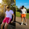 Cortometraggi anime uomini donne donne 3d palestra fitness maglia a secco rapido sport pantaloni corti casual estate traspirante 240423