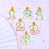 Party liefert Geburtstag Kerzen DIY Baby Girl Cupcake Topper Kuchen Flaggen Kinder Jungen Hochzeit Braut Backdekor Weihnachts