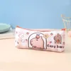 Cartoon Capybara Pen Bag Case de lápis de camada única papelaria bolsas de armazenamento fofas suprimentos para crianças premiar presentes