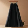 Skirts Women's Korean Black Suit Half Skirt 2024 Spring Summer Advanced Sense Female High Waisted Loose Ladies A