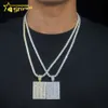 Shining Rectangular Pendants Hip Hop Rappers Jewelry 925 Silver VVS Baguette Moissanite Square Pendants For Mendesigner smycken