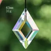 Estatuetas decorativas de 63 mm de cristal rômbico pendente pendente de vidro de vidro Prism Facetado SunCatcher Rainbow Maker Acessórios de jardim ao ar livre