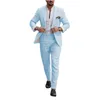 Men's Suits Mens Linen Suit Jacket And Pants Casual Business Wedding Travel Outfits 2 Piece