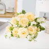 Dekorativa blommor Fake Bloom Decor Elegant Artificial Rose Branch med STEM för Home Wedding Party Faux Silk Flower Inomhus Fotunning