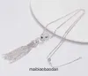 Cartre high -end sieraden kettingen voor dames zilveren luipaard kopje kwaststijl ontwerp trui ketting origineel 1: 1 met echt logo en doos