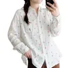 Blouses pour femmes Spring Cotton Yart Shirt Femmes Abèle Lapitre Long Sleeve Couleur Pots Tops Girl Casual Pockets polyvalents 2024 AUTUN T43941QC