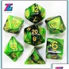 Jogos de esportes de lazer de gambing ao ar livre conjunto de dados de cores mistas D4-D20 Dungeons e Dargon RPG MTG Board Game 7pcs/Droga de Drop Set Drop 2021 DH3DZ