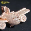 Bijoux brillantes bijoux personnalisés desquels des jumeaux 925 argent sterling rose rose charmes 713 avion Pendant Iced Out VVS BIJOURS PENDANTDEDESIGNER MISSANITE