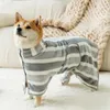 Dog Apparel Warm Bathrobe Soft Comfortable Fast Drying Bath Bags Adjustable Polyester/Coral Velvet Pet Coat