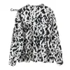 Camicette da donna da donna stampa mucca stampa leopardo stampa a maniche lunghe girare girare top-down top femminile t-shirt busas girls