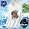 NASA GISS MENS SOMMER Ultradünn lose übergroße Casual Tank Top atmungsablöschlich schnell trockener Sport T -Shirt Ärmel und 240428