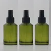 Storage Bottles 125ml Round Light Green Travel Refillable Perfume Bottle With Black Atomiser Spray/mist Glass Frost Packing