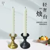 Ljusljus Nordiskt retro ljusstake Creative Mini Golden smidesjärn Geometriska ljushållare Dekoration Dualuse Candlestick HomeDecor