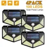 Dekoracje 100 LED Solar Wall Light Outdoor Solar Lampa Wodoodporna Motor Słoneczny Słoneczny światło słoneczne Światło uliczne do dekoracji ogrodu