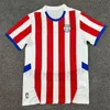 24 25 Paraguay Soccer Jersey Copa America Maillots de Foot Red White Away Dark Blue Football Shirt 24 25 Men Kids Kit Top Short Sleeve Anpassad enhetlig vuxen storlek
