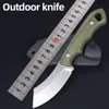 Outdoor Custom High Quality 14c28n Steel Classic Linen Handle EDC Fixed Blade Hunting Self-defense Tool Knife Belt K Sheath