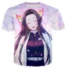 Magliette Toyo cosplay demon killer kochou shinobu t-shirt maschile t-shirt stampato 3d casual t-shirt in stile harajuku abbigliamento da strada topl2404