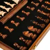 Échecs Set Top Grade Pliage en bois GRAND TRADITION Classic Handwork Pieces en bois massif Pièces en bois Walnut Children Gift Boad Board Game 240415