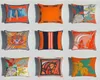 45x45cm Orange Series Pillow Case Cushion Covers Horses Flowers Print Cover for Home Chair Sofa Decoration Square Pillowcases8787763