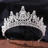 Tiaras Luxury Green Red Blue Crystal Crown Crown for Women Wedding Party Elegant Bridal Bride Crown Capelli Accessori per capelli