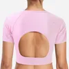 Camisetas femininas Mulheres sem costas Top Top Gym Yoga Secrete Camisa de colete de colete Sólido y2k Manga curta Summer Basic Summer Slim Slim