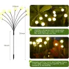 Dekoracje światła ogrodowe Słoneczne 6 8 10 LED LIDY Firefly Światła Outdoe Solar Light Dekoracja Wodoodporna kołysanie Lampki Light Light