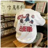 Men's T-Shirts Fashionable Korean casual printed cartoon mens T-shirt Y2K personalized cotton street hip-hop couple half sleeved topL2404