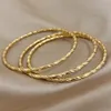 3pcs Gold Color Twist en acier inoxydable Bracelet Chic Classic Tibetan Bouddha Bracelet Golden Empilled Bangles pour femmes 240428